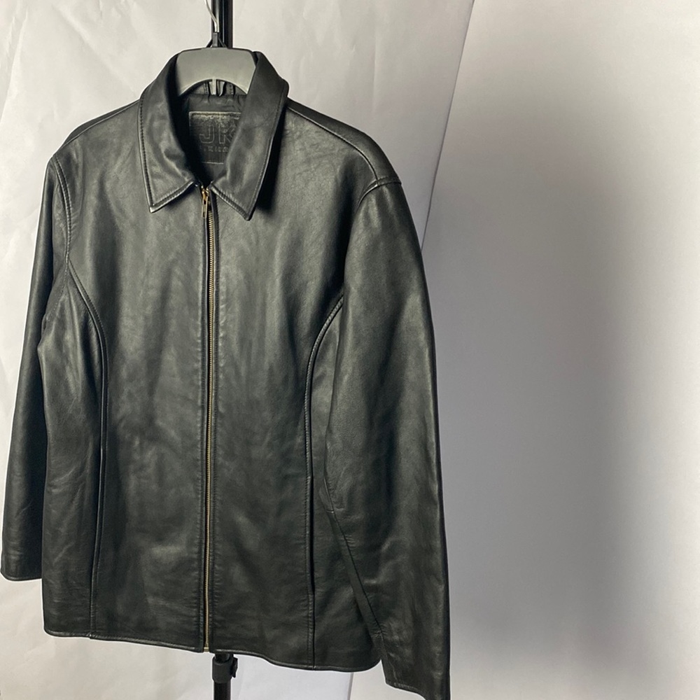 Black leather jacket men’s small